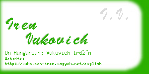 iren vukovich business card